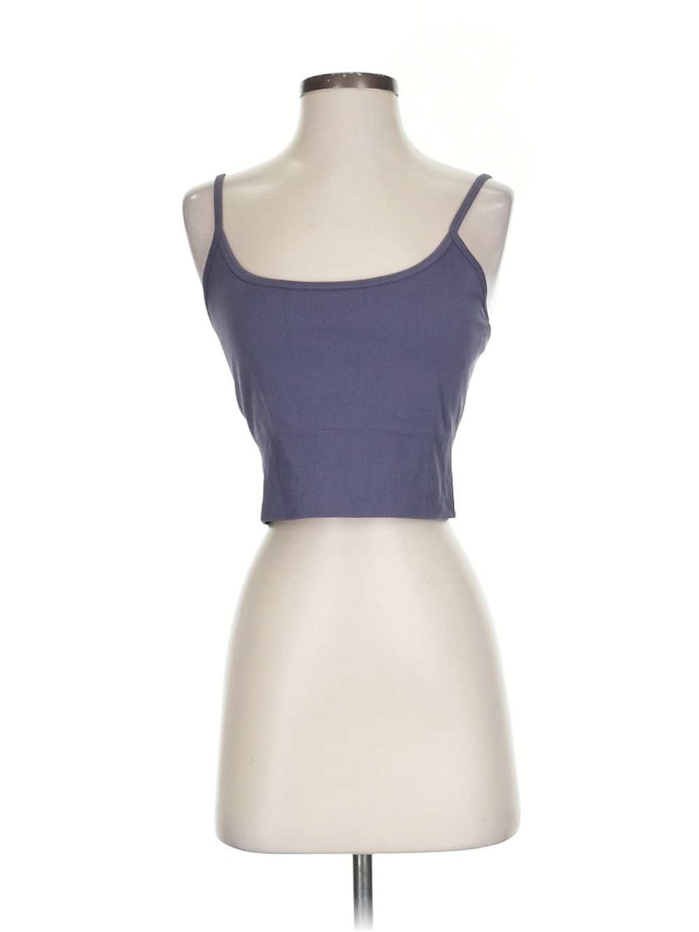 Athleta Gray Crop Top Bra Ribbed Tank Small